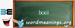 WordMeaning blackboard for lxxii